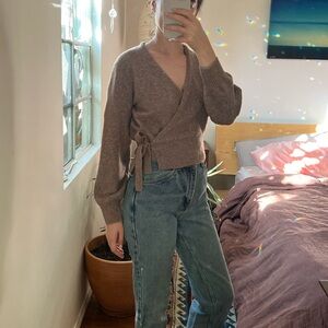 & Other Stories Oatmeal Wrap Sweater